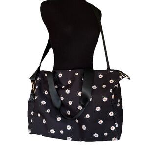 Alice + Olivia Daisy Duffel Bag Stacey Bendet Black White Travel Bag